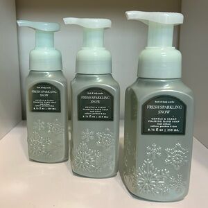 Bath & Body Works’ Fresh Sparkling Snow Gentle & Clean Foaming Hand Soap Set. 3x